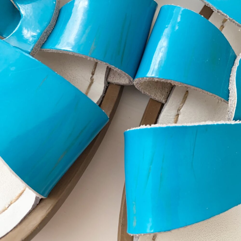 Salt Water Sandals • Turquoise Patent Leather • Women’s 8 - Picture 5 of 9